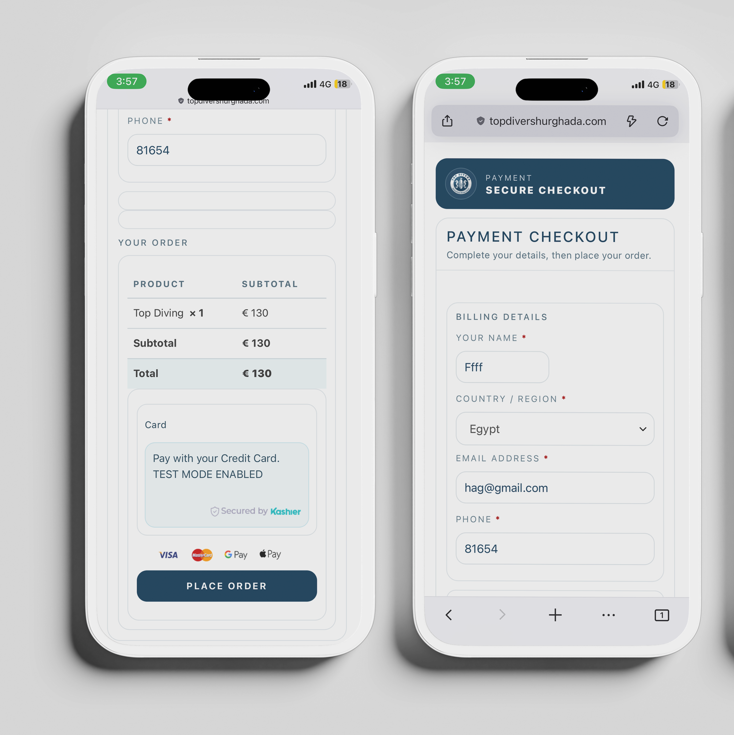 Checkout — Composite (2 screens in one image)